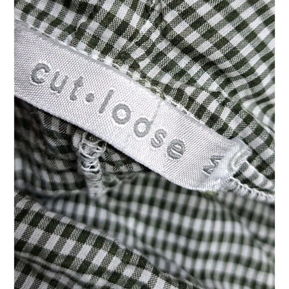 CUT LOOSE Stonewall Top Women Size M Check Crinkle Tencel Cowl Neck Pullover - Picture 4 of 7